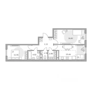 2-к кв. Москва 2-й Грайвороновский проезд (60.63 м)
