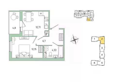 1-к кв. Ленинградская область, Гатчина Въезд мкр,  (38.49 м)