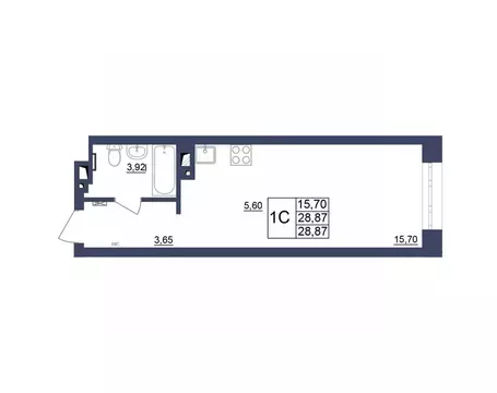 Студия Башкортостан, Уфа Космос жилой комплекс, лит1 (28.96 м)