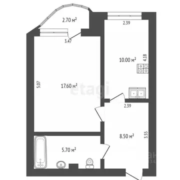 1-к кв. Тюменская область, Тюмень Тюменский-1 мкр, ул. Николая ...