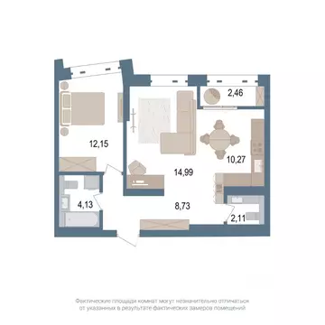 2-к кв. Башкортостан, Уфа ул. Пархоменко, 156Ж (53.8 м)