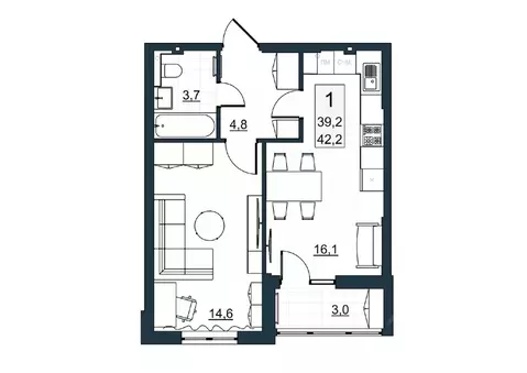 1-к кв. Саратовская область, Саратов ул. Имени Евгения Долгина, 6 ...