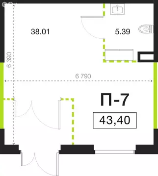 Помещение свободного назначения (43.4 м)