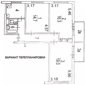 3-к кв. Москва ул. Маршала Катукова, 17К2 (67.9 м)