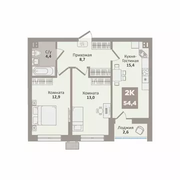 2-к кв. Курганская область, Курган Заозерный жилрайон, 12-й мкр, 2 ...