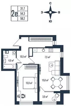 2-комнатная квартира: Владивосток, улица Тухачевского, 33к2 (58.2 м)