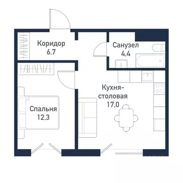 1-к кв. Челябинская область, Челябинский городской округ, пос. ...