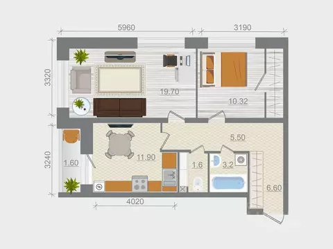 2-к кв. Ленинградская область, Ломоносовский район, Горбунковское ...