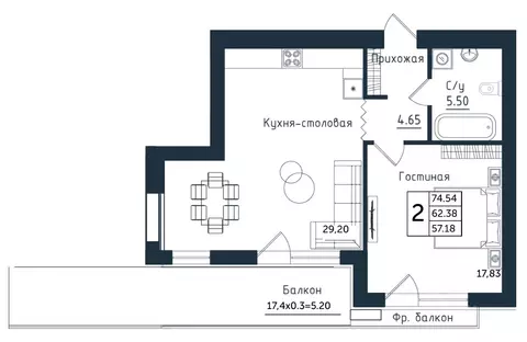 1-к кв. Калининградская область, Янтарный пгт Янтарные Сезоны жилой ...