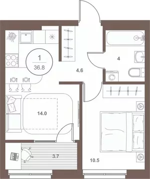 1-к кв. Пензенская область, Пенза Арбеково жилрайон, Дальнее Арбеково ...