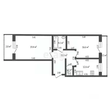 2-к кв. Мордовия, Саранск Волгоградская ул., 73 (65.7 м)