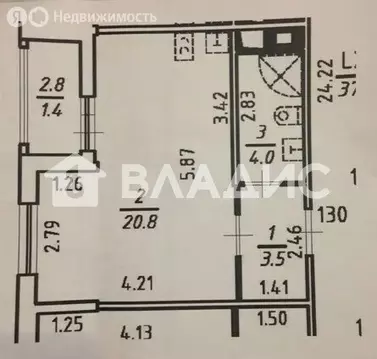 Квартира-студия: Санкт-Петербург, улица Вадима Шефнера, 14к1 (28.3 м)