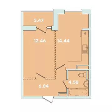 1-к кв. Иркутская область, Иркутск ул. Петрова, 16 (41.78 м)