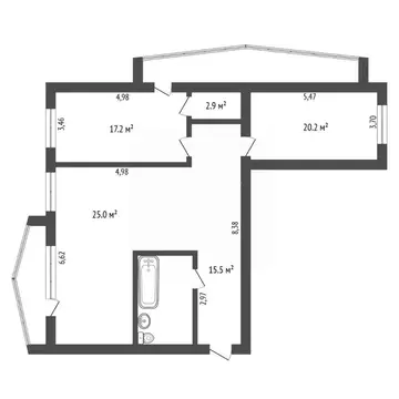 3-к кв. Амурская область, Благовещенск 2-й мкр, ул. Кантемирова, 6/4 ...
