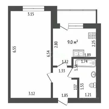 1-к кв. Мордовия, Саранск ул. 1-я Набережная, 52 (36.4 м)