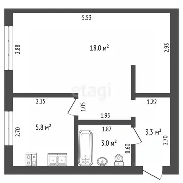 1-к кв. Башкортостан, Стерлитамак ул. Карла Маркса, 102 (30.1 м)