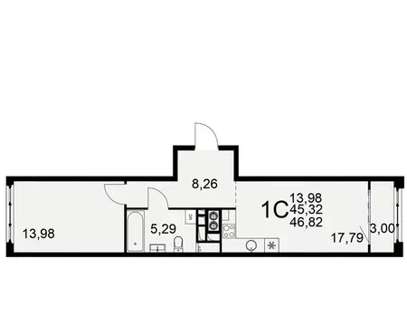 1-к кв. Рязанская область, Рязань Торговый Городок тер., Медиана жилой ...
