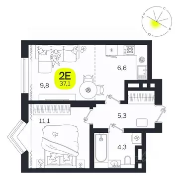 2-к кв. Свердловская область, Екатеринбург Южная Ботаника жилрайон, ...