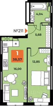 1-к кв. Самарская область, Самара просп. Карла Маркса, 231Б (38.0 м)