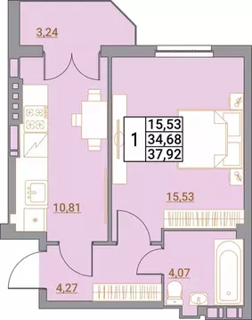 1-к кв. Ростовская область, Шахты ул. Калинина, 10 (38.01 м)