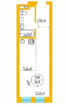 1-к кв. Башкортостан, Уфа ул. Аксакова, 79 (26.29 м)