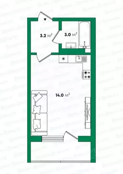 Студия Кировская область, Киров Радужный мкр, ул. Мира, 10 (27.7 м)