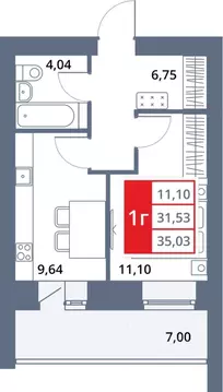 1-к кв. Башкортостан, Октябрьский 33-й мкр,  (35.03 м)