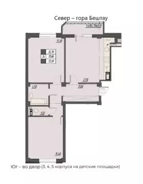 2-комнатная квартира: Пятигорск, улица Егоршина, 7 (72 м)