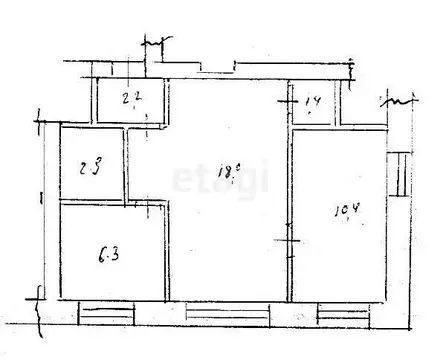 2-комнатная квартира: Ишимбай, Революционная улица, 21 (41.2 м)