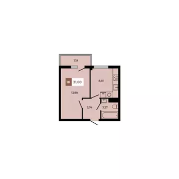 1-к кв. Ростовская область, Аксайский район, Щепкинское с/пос, пос. ...