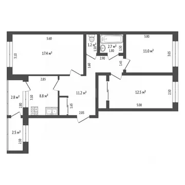 3-к кв. Тамбовская область, Мичуринск ул. ГОУНПО ПУ-37, 1 (67.4 м)