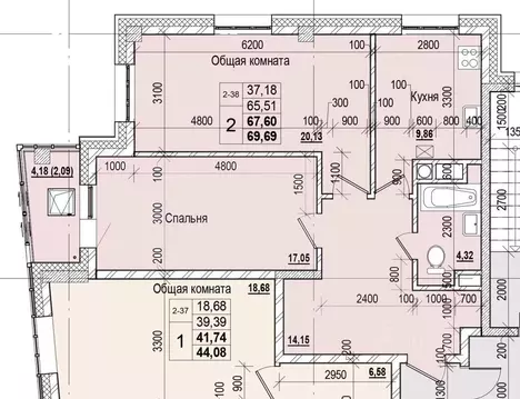 2-к кв. Саха (Якутия), Якутск ул. Чкалова, 47 (67.6 м)