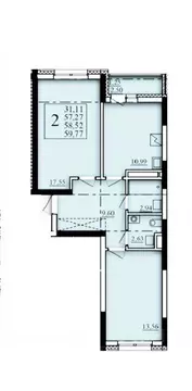 2-к кв. Башкортостан, Уфа Затон-Восточный жилрайон, Паруса жилой ...