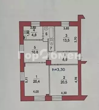 Продается 3-комнатная квартира