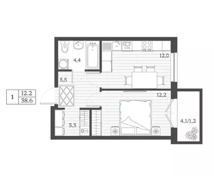 1-к кв. Дагестан, Дербент ул. Сальмана (38.6 м)