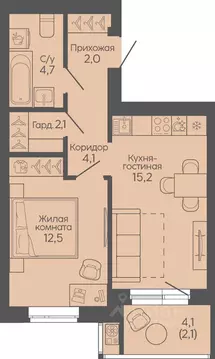 1-к кв. Волгоградская область, Волгоград Трехгорная ул., 27 (42.7 м)