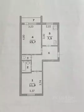 2-к кв. Белгородская область, Белгород Советская ул., 5А (48.0 м)