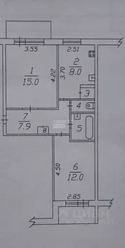 2-к кв. Вологодская область, Вологда ул. Солодунова, 49 (47.8 м)