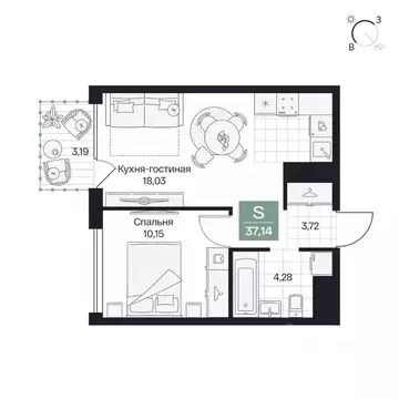 1-к кв. Волгоградская область, Волгоград просп. Имени В.И. Ленина, 59Г ...