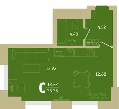 1-к кв. Башкортостан, Уфа Революционная ул., 39/4 (45.23 м)