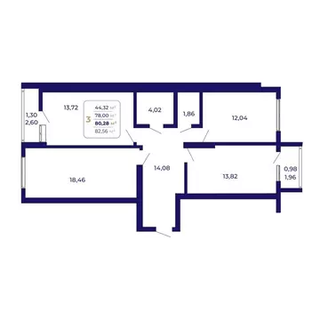3-комнатная квартира: Уфа, жилой район Затон-Восточный, ЖК Паруса ...