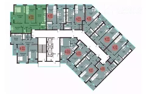 3-к кв. Воронежская область, Воронеж ул. Богдана Хмельницкого, 45А ...