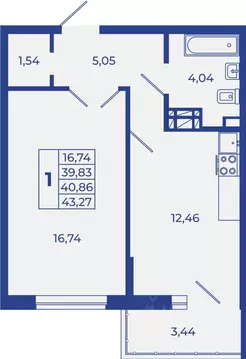 1-к кв. Ростовская область, Новочеркасск  (43.27 м)
