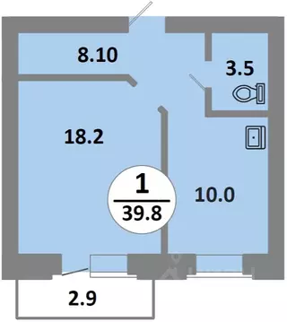 1-к кв. Красноярский край, Красноярск Соколовская ул., 52 (39.8 м)