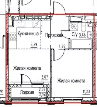2-комнатная квартира: Москва, ЖК Аквилон Бисайд 2.0 (34.16 м)