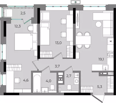 2-к кв. Удмуртия, Ижевск Северо-Западный жилрайон, 2-й мкр, Новый ...