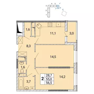 2-к кв. Московская область, Балашиха Железнодорожный мкр, ул. ...