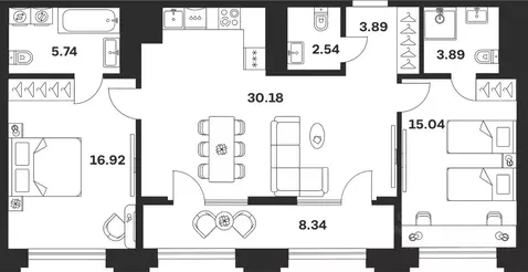 2-к кв. Тульская область, Тула ул. Болотникова, 4 (86.54 м)