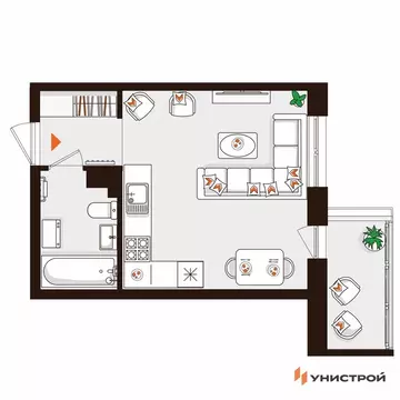 Квартира-студия: Санкт-Петербург, Сестрорецк, Авиационная улица, 5к2 ...