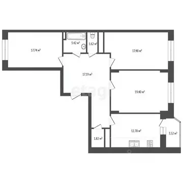 3-к кв. Московская область, Подольск Климовск мкр, проезд Больничный, ...